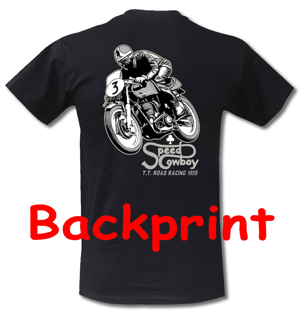 T-Shirt TT Road Racing Ton Up Norton Motorrad Cafe Racer Rockers black M-XXL