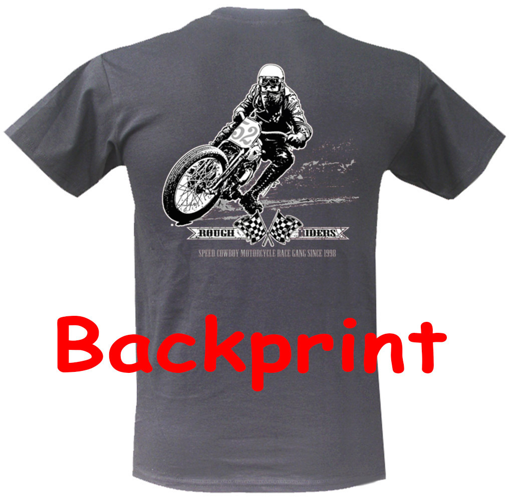 Dirt Track Racing T-Shirt Retro styled Motorcycle Look in darkgrey in M-XXL