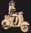T-Shirt Motorscooter im Vintage Pin Up Style für alle Nostalgiefans in black von M-XXL