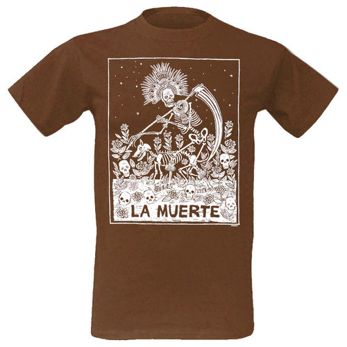 T-Shirt Mexican Skulls Tattoo Totenkopf Horror Style in braun von M-XXL
