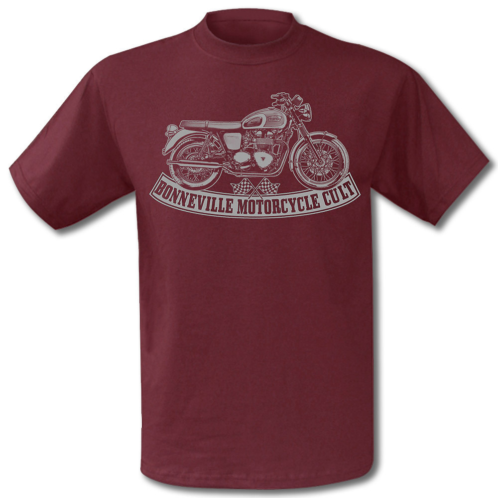 T-Shirt Motorrad Cafe Racer Vintage Biker in maroon S-XXL
