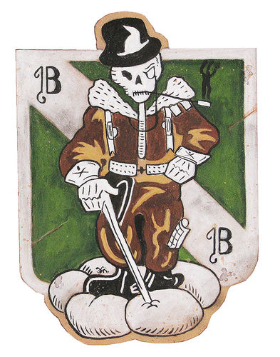 Lederpatch 5th Bomber Group "Bomber Barons", handgemalt, Original WW2 Motiv