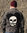 Jeansjacke mit Sherpafutter von Zara ausgewaschenes Black mit Skullpatches Größe XL secondhand
