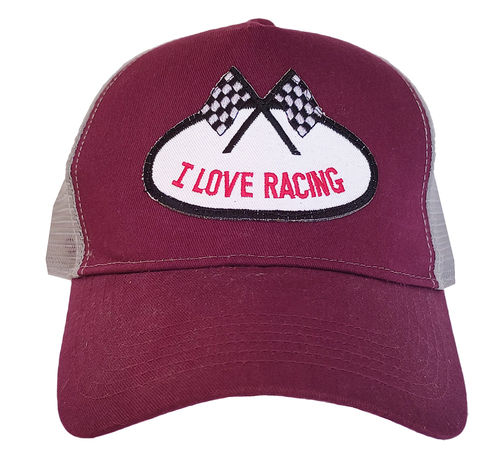 Truckercap Love Racing, zweifarbige Cap mit gesticktem Patch vorn Uni Größe