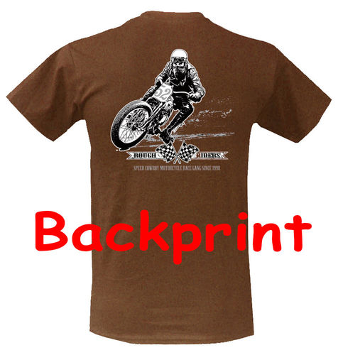 T-Shirt Dirt Track Riders im US Racing Style in braun von M-XXL