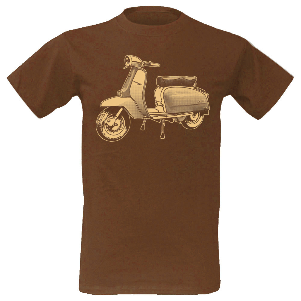 T-Shirt Motorroller Kultscooter Lammy in braun von M-XXL