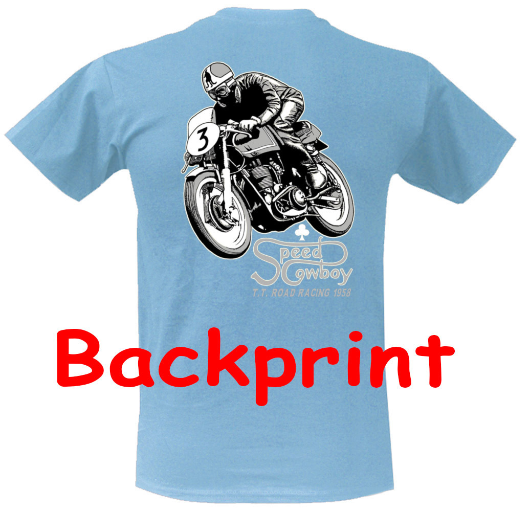 Motorcycle T-Shirt Vintage Racing in sky von M-XXL
