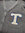 College Strickjacke "T"  in grau in klassischer Optik mit Chenille Patch vorn in Größe M