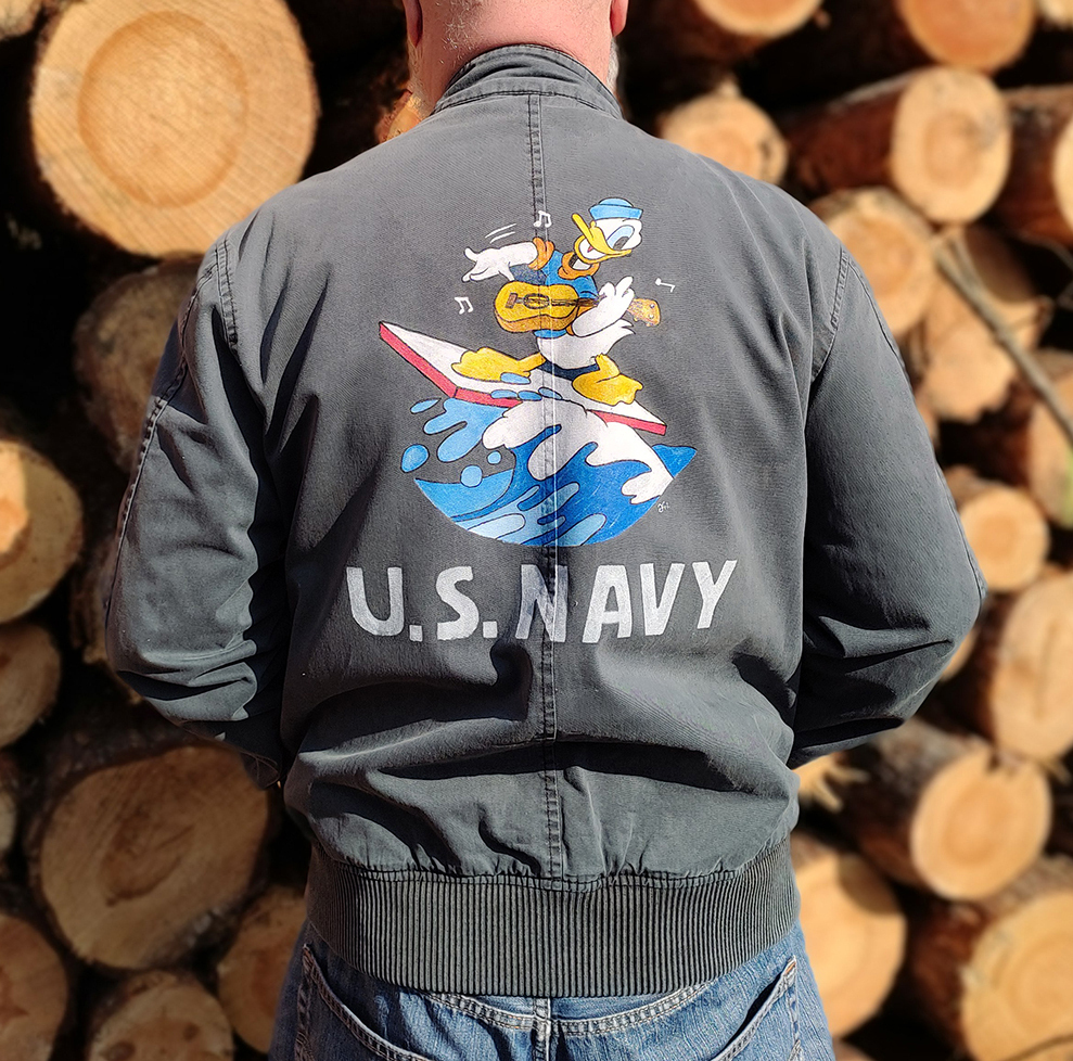 U.S. Navy Jacket handbemalte Baumwolljacke im Deckjacket Style von Mustang in Größe L