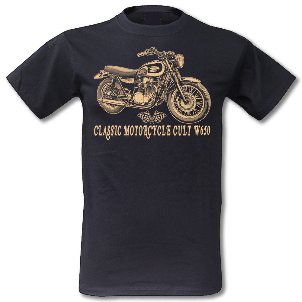 T-Shirt mit Motorcycle Frontprint W650 in black von M - XXL