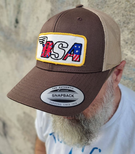 Truckercap mit Motorcycle Patch für Cafe Racer, hochwertige Snapback Cap, Unigröße